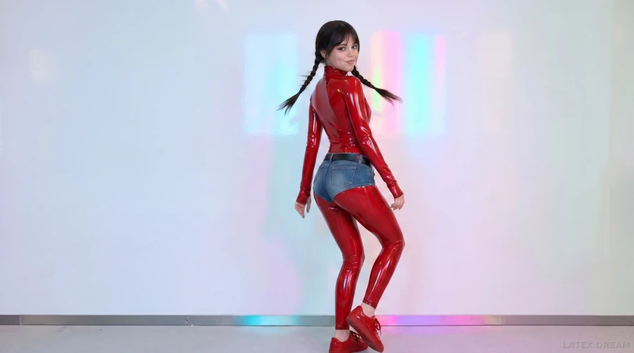 Mavi in neon dance latex, AI-generated fashion visual 4